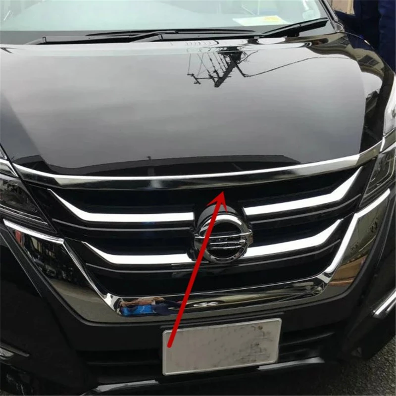 WELKINRY For Nissan Serena C27 5th Generation 2016 2017 2018 2019 2020 2021 2022 Car Head Front Face Hood Bonnet Grille Trim