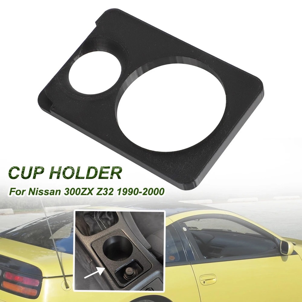 For Nissan 300ZX Z32 1990-2000 Car Center Console Cup Holder Black Plastic Car Accessories