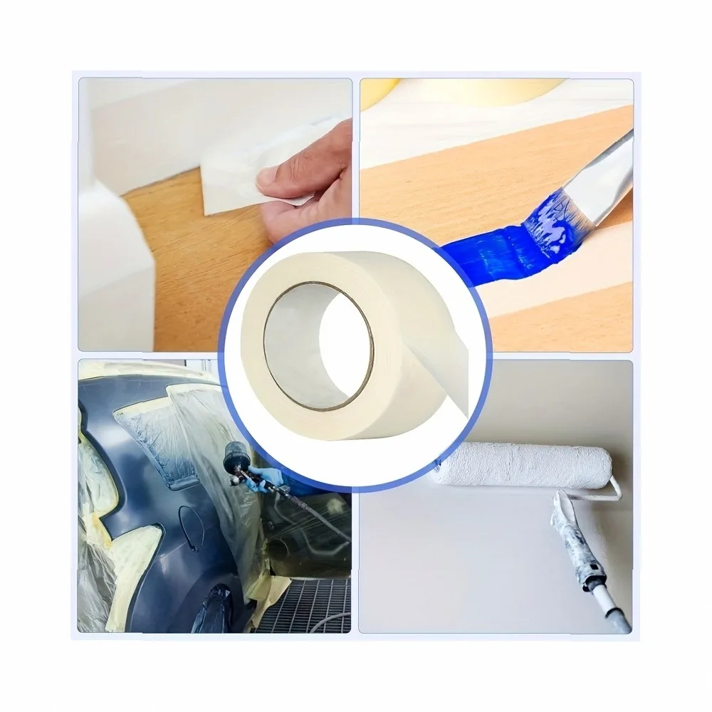 5 Rolls Low Tack Masking Tape, White Artist Tape, Removable Paper Tape for Drawing Art Watercolor Canvas Frame, School