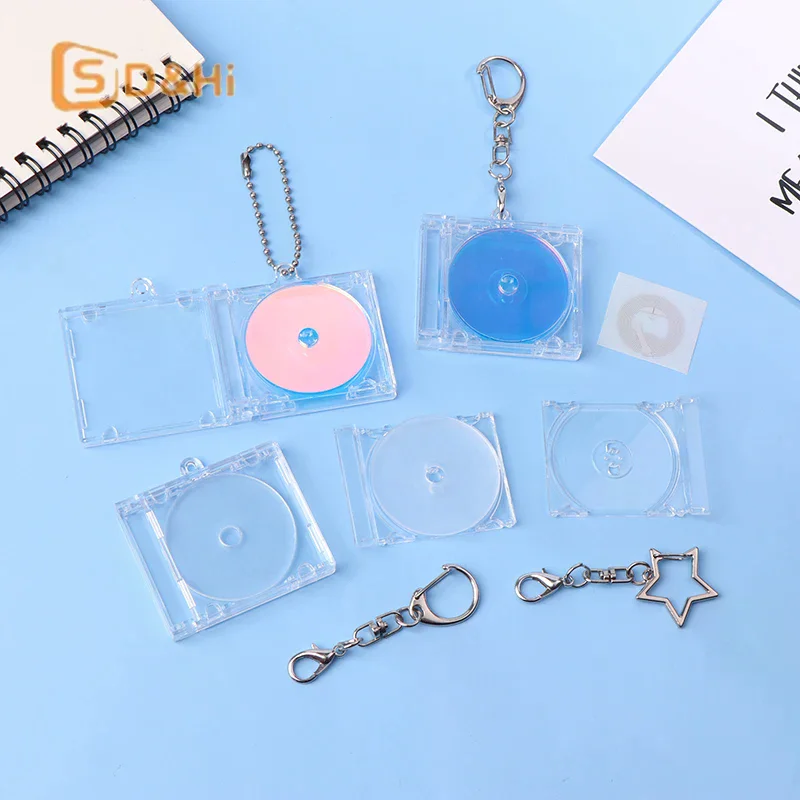 Picture 4: 1set Plastic Mini NFC Functional CD Disc Case Key Chain Peripheral Commemorative Album Key Holder For DIY Backpack Pendant
