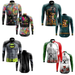 Men Long Sleeve Cycling Jersey WINTER FLEECE &THIN Cycling Equipment Bike Clothing Windproof