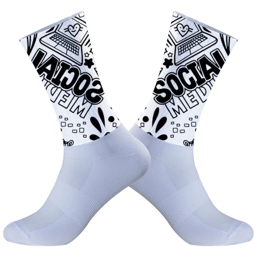 Chaussettes de compression anti-ald sans couture pour vélo, chaussettes de sport de vélo en plein air, nouveau, 2024