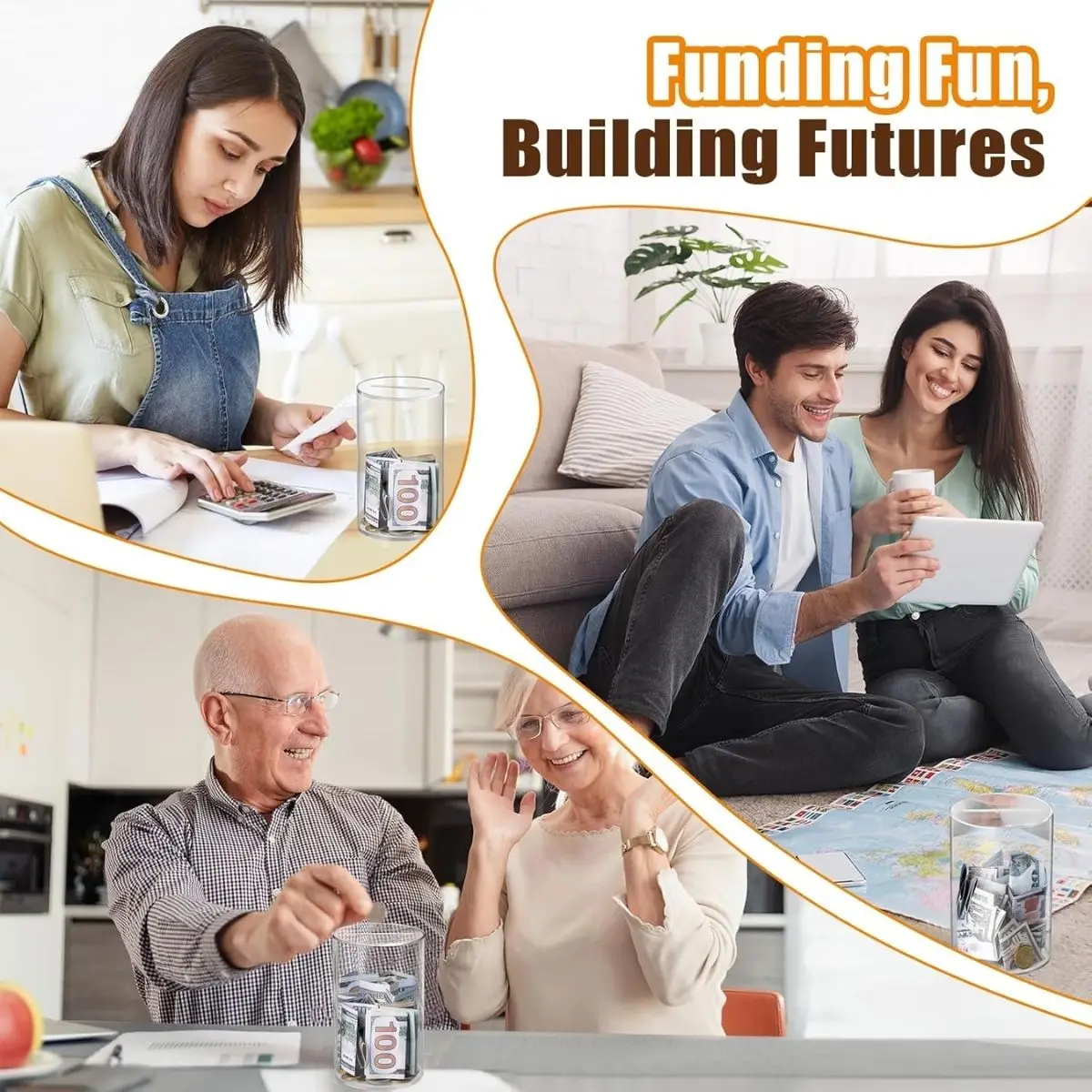 يجب أن يكسر صندوق المال غير القابل للفتح من الأكريليك لتوفير العملات النقدية لفتح جرة توفير المال لهدايا عيد الميلاد #5