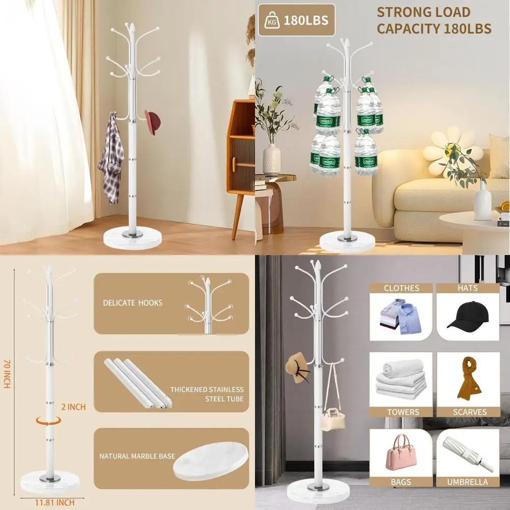 

Современная подставка для ключей из мрамора с 12 крючками для прихожей дома или офиса