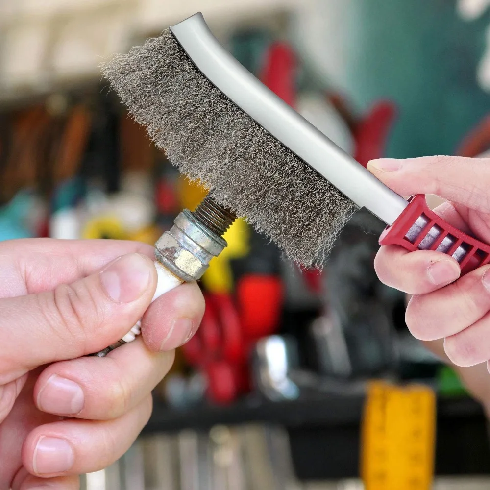 1-15Pcs Stainless Steel Wire Brush/Wooden Metal Grill Special Plate Rust Removal Roller Brush Polishing Barbecue Cleaning Brush