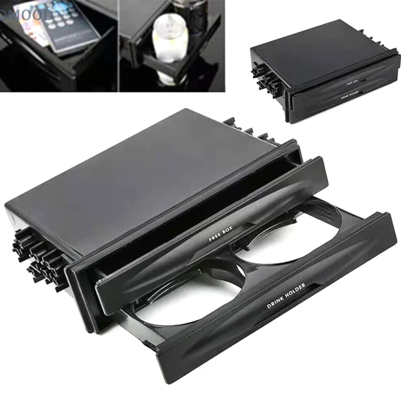 CX-28 Radio Pocket Car Front Cup Holders: Dual Section for Drink Bottles and Storage