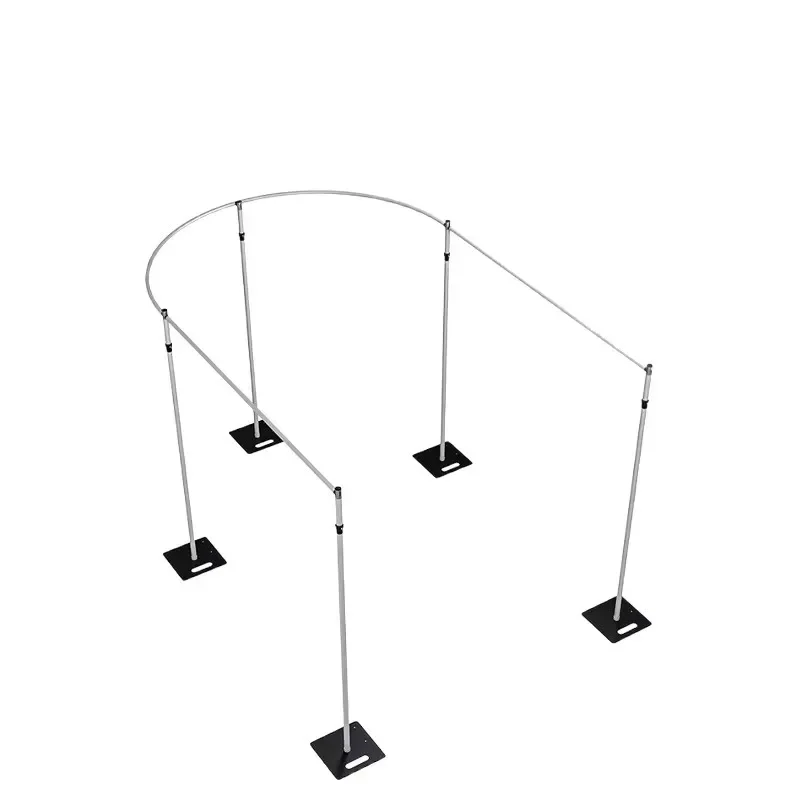 Silver Aluminum Alloy Semicircle Round Square Alien Canopy Arch Backdrop Stand Adjustable for Wedding Exhibition Event Decor