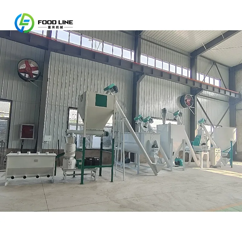 Customized 1-10 Ton Automatic Animal Feed Production Line for Soybeans Fish Pets New Stainless Steel Diesel/Electric Engine