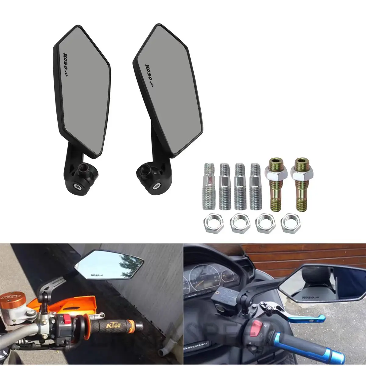 1 Pair Universal Motorcycle Rear View Mirror Angle Adjustable for Scooter E-Bike ADV Motorcycle Accessories Side Mirror image 3