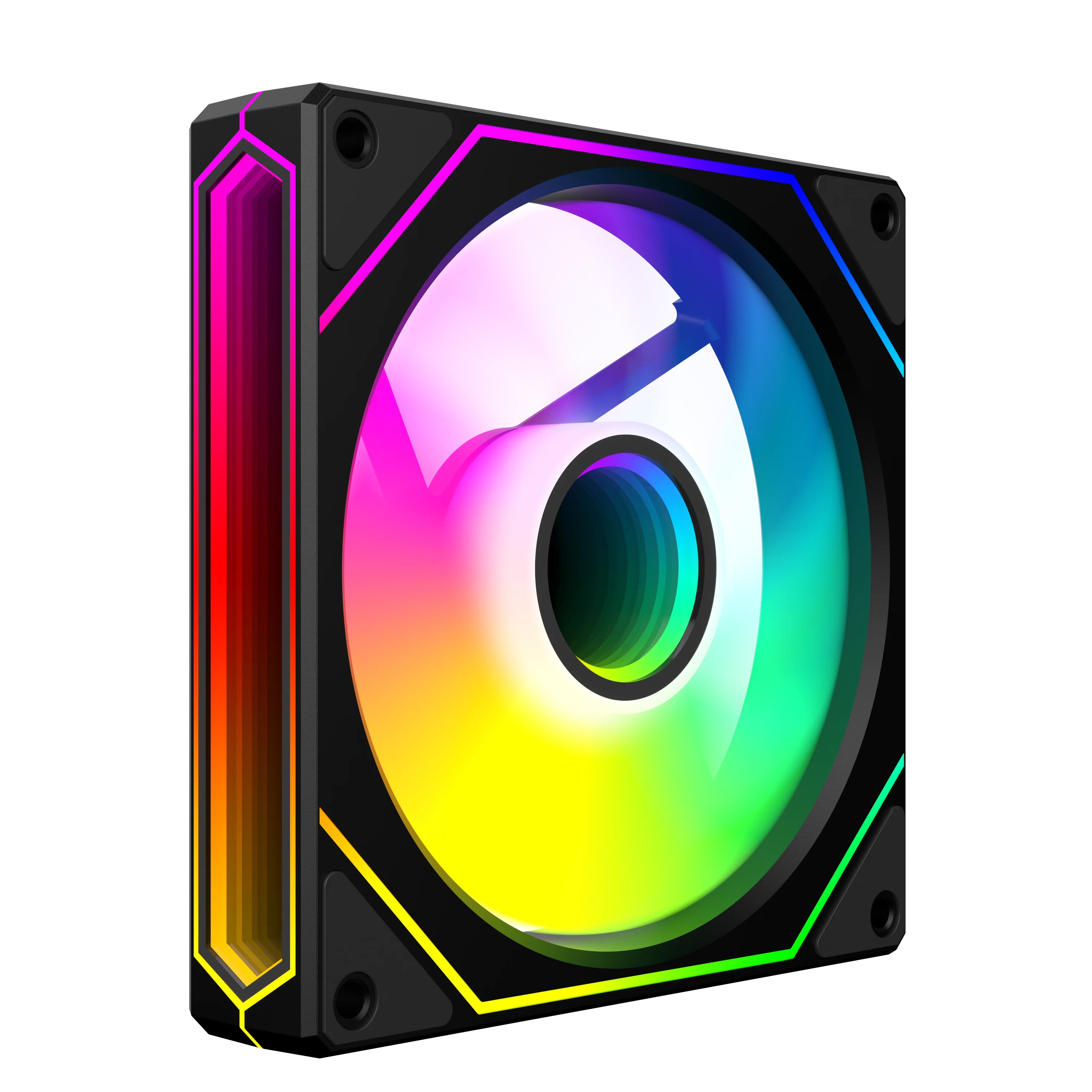 UPSIREN UF-4 Prism 6 PRO 120mm case fan 5V 3PIN motherboard light synchronization 4PIN PWM 3-sided infinity mirror 12CM image 2