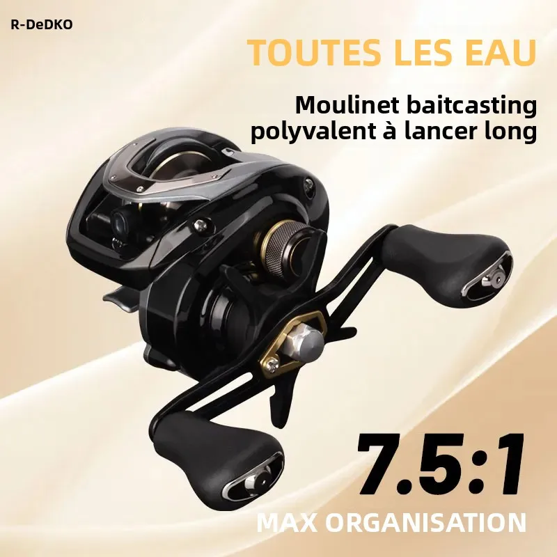 Moulinet de pêche DEUKIO 195g ultraléger, moulinet à lancer, rapport de transmission 7,5:1, eau salée, 4+1BB, puissance de freinage 7KG, moulinet à lancer