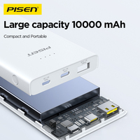 PISEN 10000mAh 5000mAh Power Bank For iPhone 15 Pro 14 X iPad Xiaomi Huawei Portable PowerBank External Charging Battery Charger