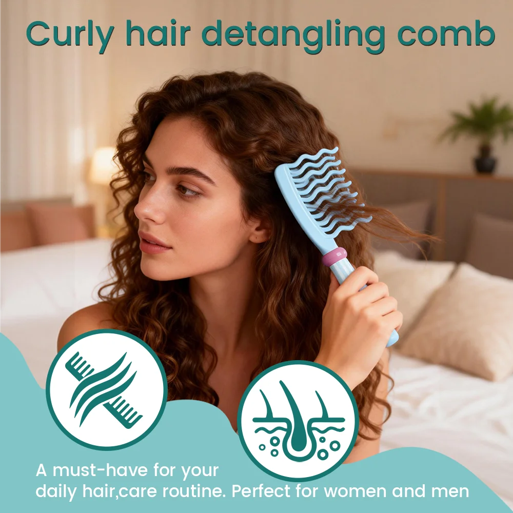 Curly Hair Detangling Comb - A - Hair Care For Curly Dry Hair recension och pris
