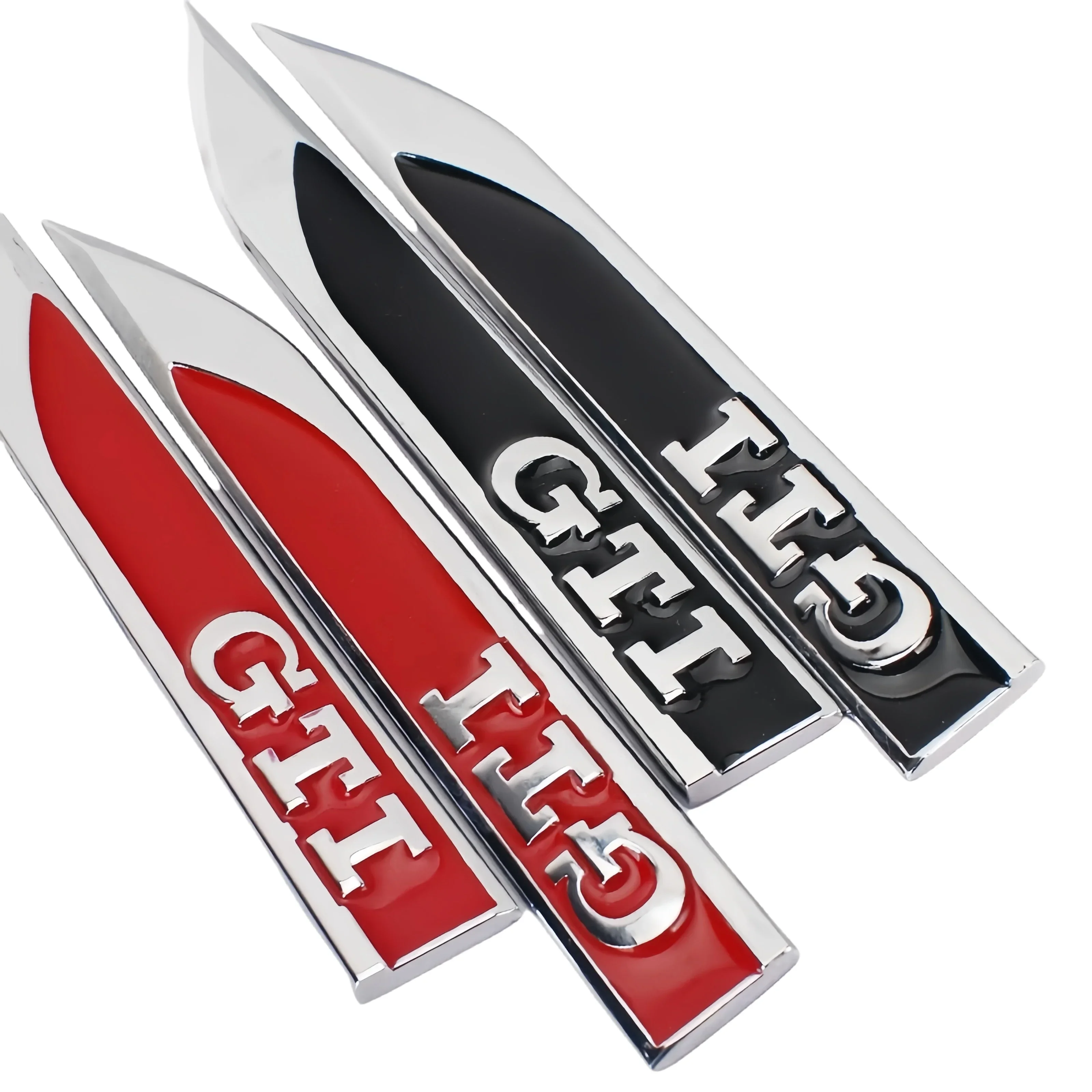 Stand Out on the Road: 3D Badge Sticker Set for  Golf 2-7 GTI MK2-MK7 Metal Body Side Fender - 2 Pcs