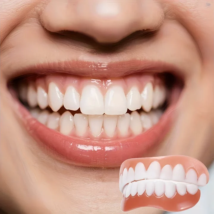 

Oral Beauty Silicone Veneers Upper Lower Fake Teeth Flexible Temporary Dentures Comfort Fit Dental Braces ck848