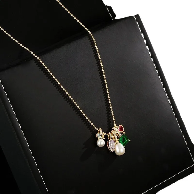 Neue Ankunft Trendy Bunte CZ Zirkon Natürliche Süßwasser Perle 14K Gold Gefüllt Weiblichen Anhänger Halskette Schmuck Kein Verblassen Billig – Detail 7