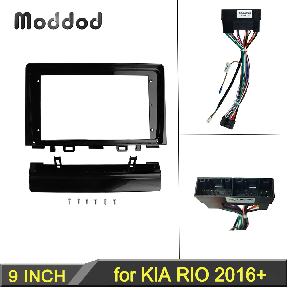 

9 INCH Radio Frame for Kia Rio 2016+ Double Din Fascias Dashboard Installation Surround Trim Kit Stereo Panel DVD Player Bezel