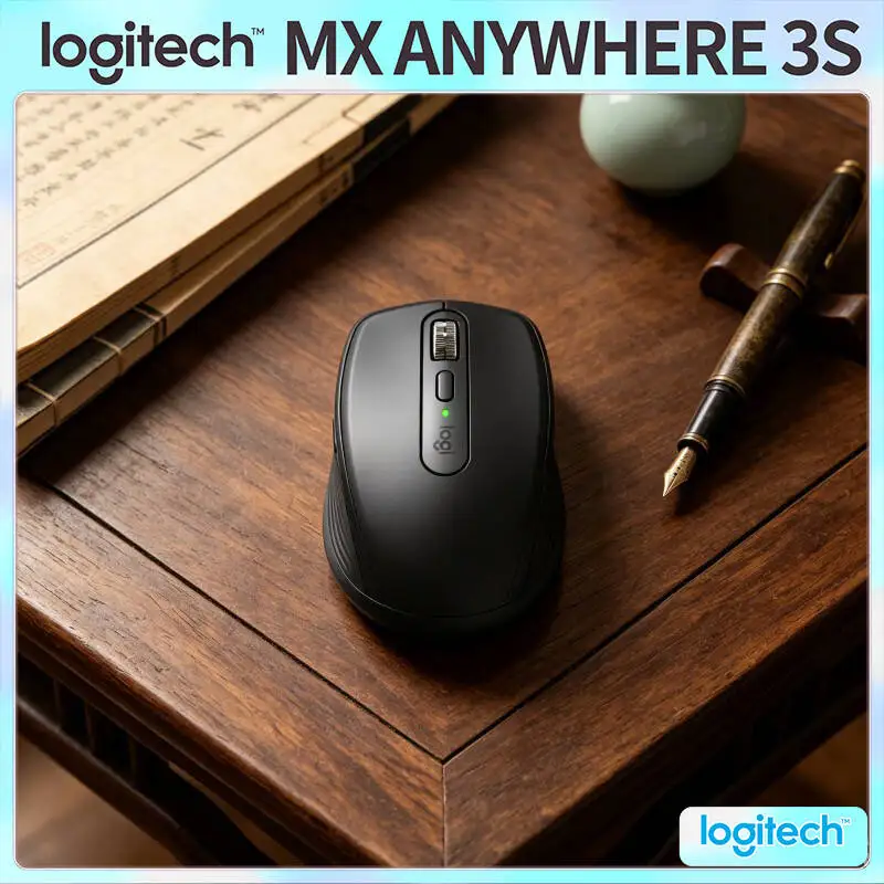 Durable MX Anywhere 3S - 8K DPI Tracking, Hyper-Scroll, 3-Device Sync, Ideal for Exhibition Office & Travel Work