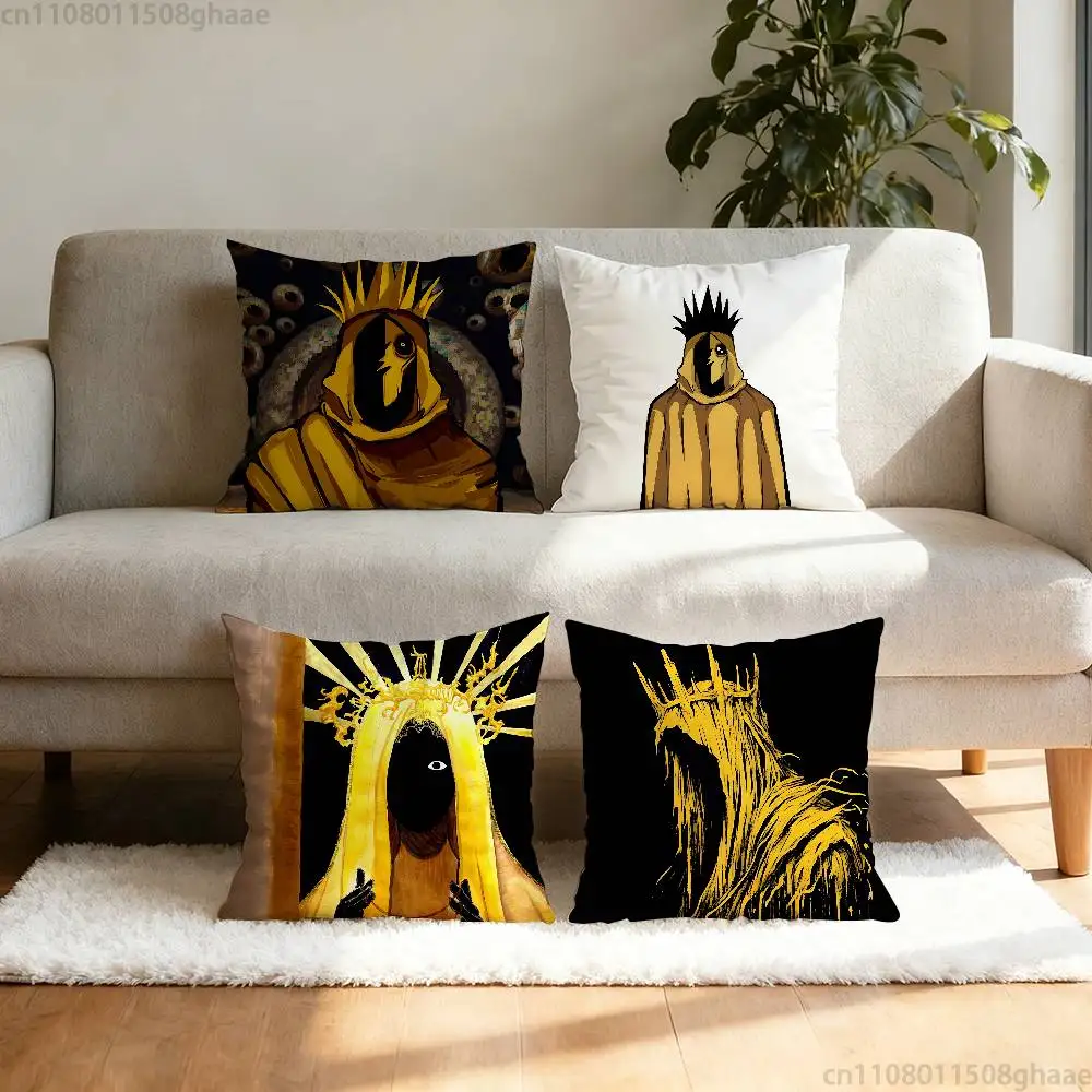 H-hastur the king in yellow Pillow Case Anti-dustmite Pillowcase Invisible zipper silky short plush Sofa cushion cover