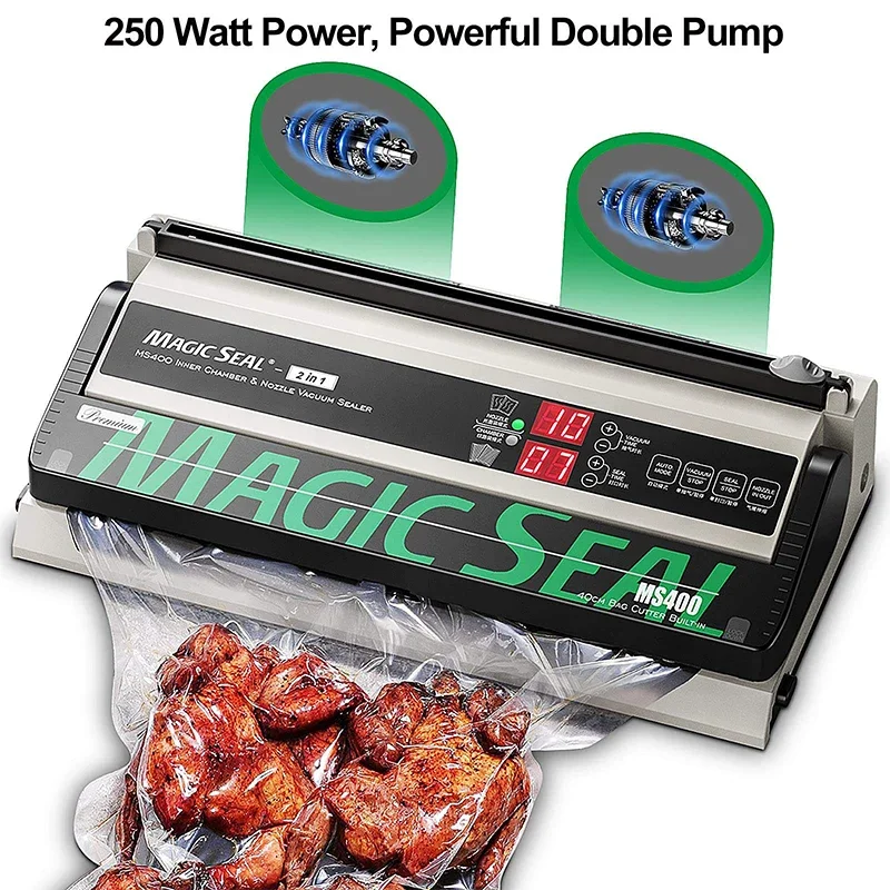 MS4005 Vacuum Air Sealing System Preservation Portable Rice Bag Storage Automatic Kitchen Food Saver Vacuum Sealer Machine