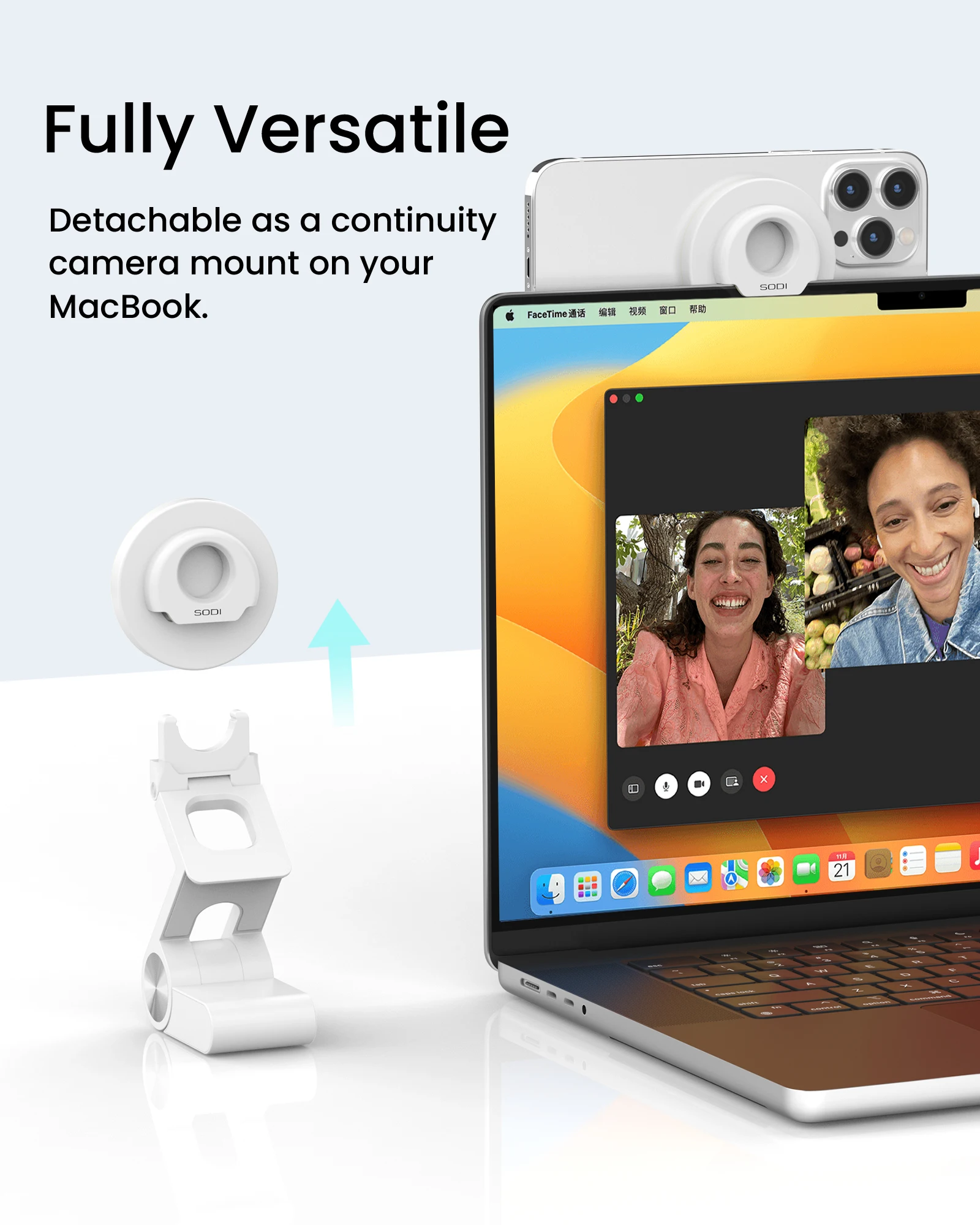 Continuïteit Camera Mount voor Macbook Magnetische telefoonhouder met Mag-Safe Compatibele kanteling voor Desktop Monitor Webcam Mount