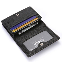 Genuine Leather Slim Card Wallets Mens Credit Card Holder Women Card ID Holders Organizer Business Small Cards Bags Black Pouch
