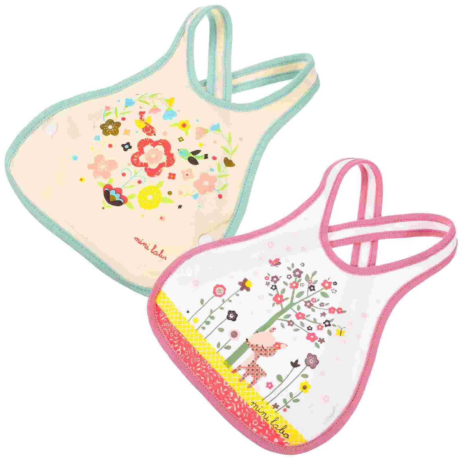 2 Pcs Kid Apron Kids Tank Tops Cross Bib with Straps Bibs Baby Infant Feeding Smock Waterproof Sleeveless Cotton Child