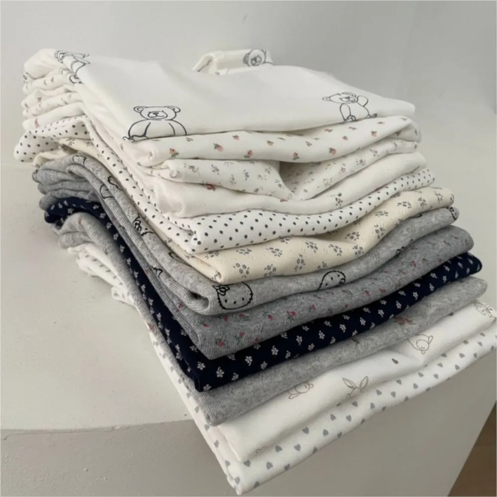 

Sweet Floral Eyelet Basic T-shirt Woman Summer Cotton Round Neck Short Sleeve Tee Shirts Cute All-match Tshirt Y2K Tops OOTDS