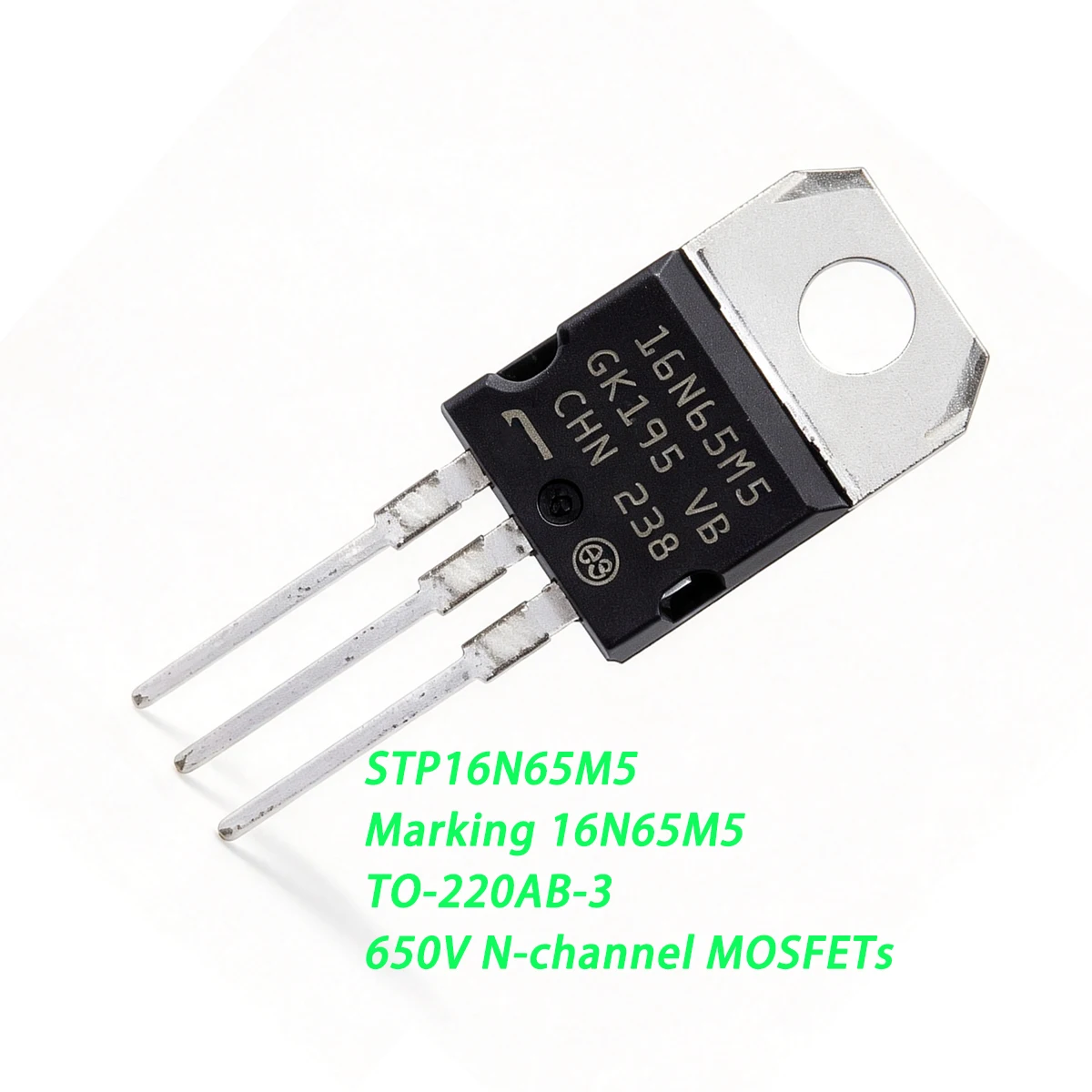 1PCS STP16N65M5 Marking 16N65M5 TO-220AB-3 650V 12A 90W 279mΩ 0.279Ω ohms N-channel NEW Original Field-Effect Transistor MOSFETs