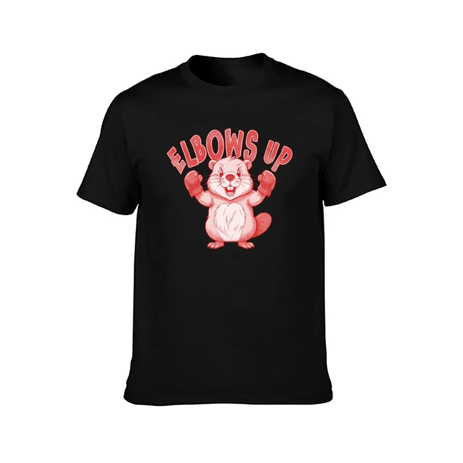 Elbows Up T-Shirt, Summer Casual Cotton Tee, Oversized Streetwear Tops, Vintage Graphic Print, Loose Fit Short Sleeve