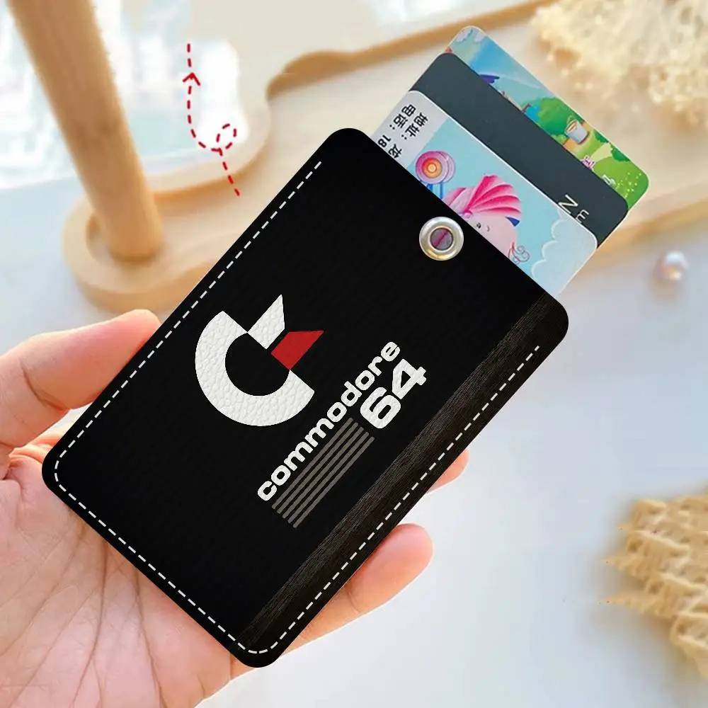 Rétro marchandise 64 1Pc étui pour carte d'accès porte-carte en cuir porte-clés porte-clés étiquettes d'accès porte-carte d'identité étui porte-clés