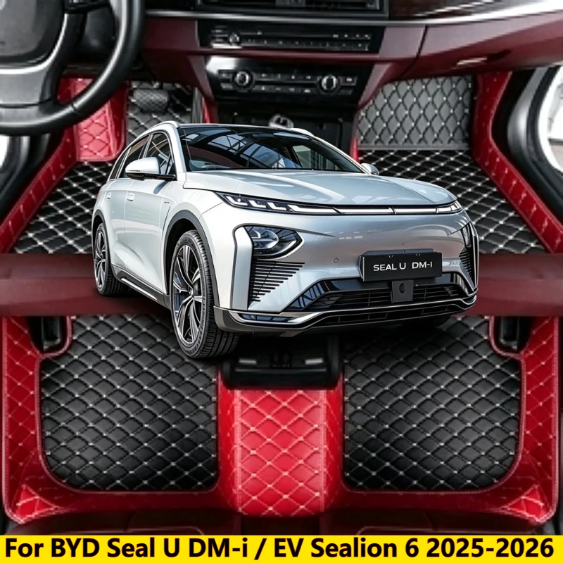Custom Car Floor Mats For BYD Seal U DM‑i / EV Sealion 6 2025-2026 LHD RHD All Weather Auto Accessories Foot Leather Carpets