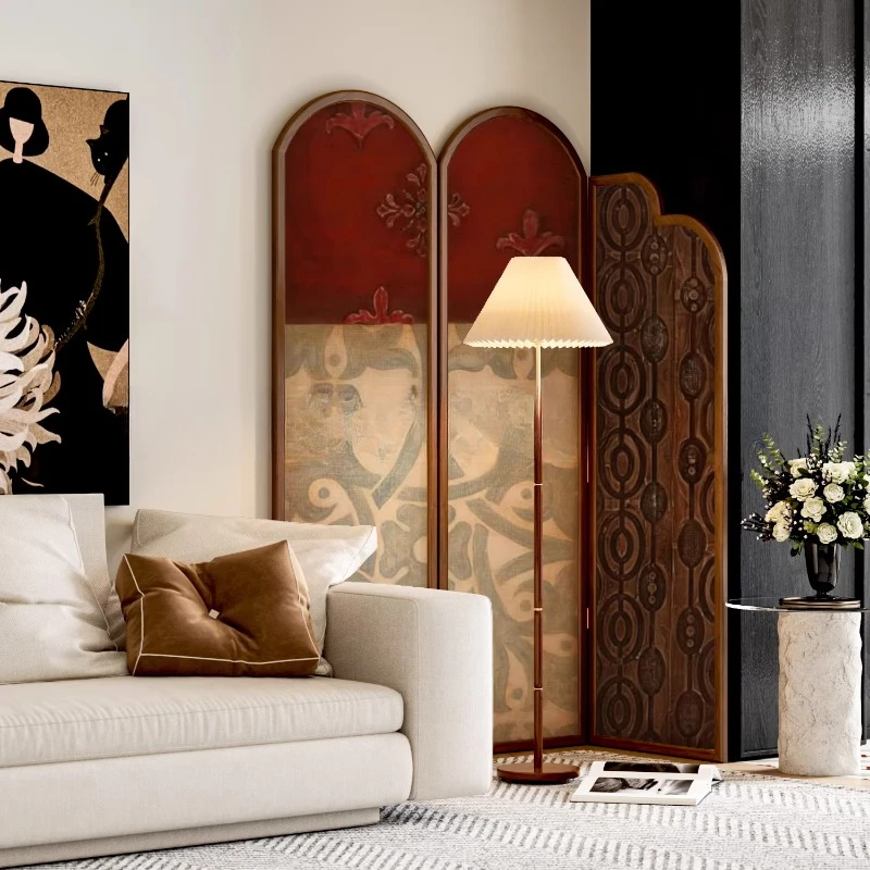 

French classical retro screen partition living room sofa background corner decoration restaurant hotel entrance art blocking