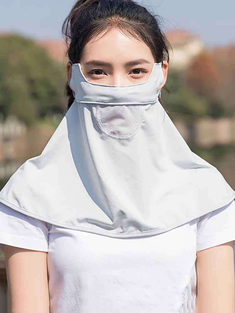 Summer New Traceless Sunscreen Mask Women Facekini Detachable Ice Silk Black Anti-ultraviolet Breathable Thin Cover Face