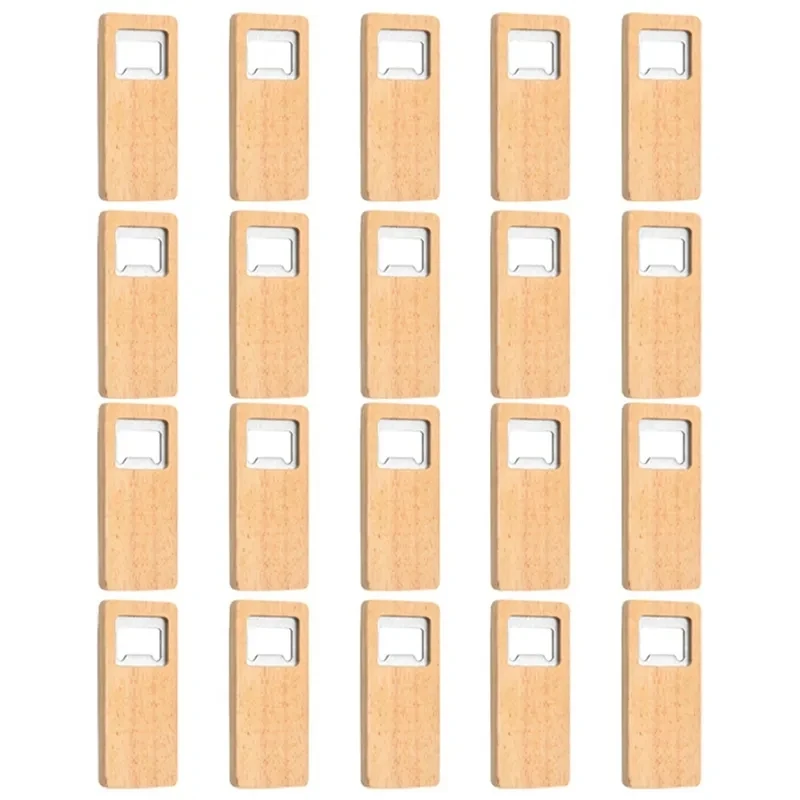 Nieuwe 20 Stuks Hout Bier Flesopener Houten Handvat Kurkentrekker Rvs Openers Bar Keuken Accessoires Party Cadeau