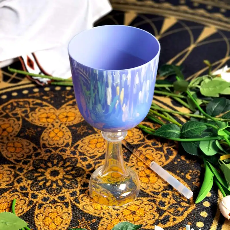 New handheld quartz crystal chalice with handle for yoga meditation and sound healing chalice