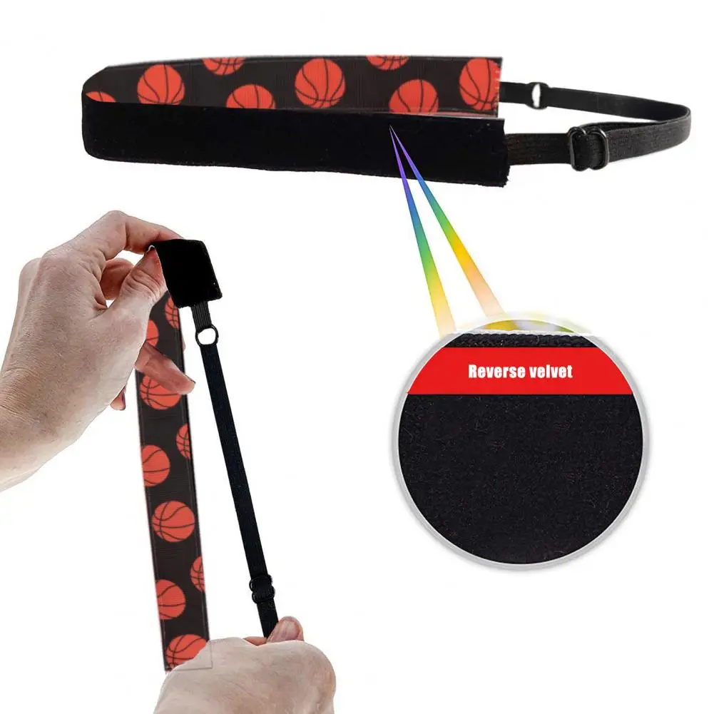 Sports Headband Basketball Pattern Lightweight Sports Headband Girls Sports Headbands Non-slip Athletic Hair Bands for Running