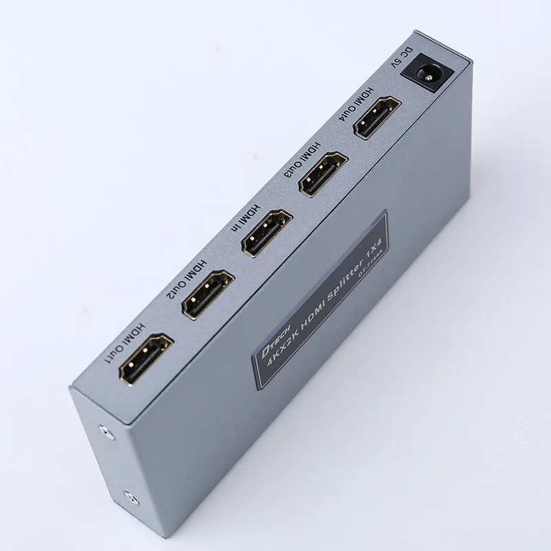 HDMI 스플리터 옵틱 1x4 4포트 4k/2k@30hz/3D/1920*1080 메탈 케이스 실버 HDMI 스플리터 멀티미디어용