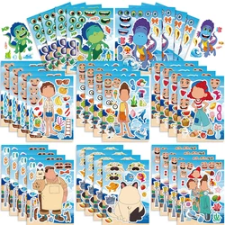 8/16Sheets Make-a-Face Disney Luca Children Puzzle Stickers Anime Game Jigsaw for Kids Boys Children Cartoon Educational Toys