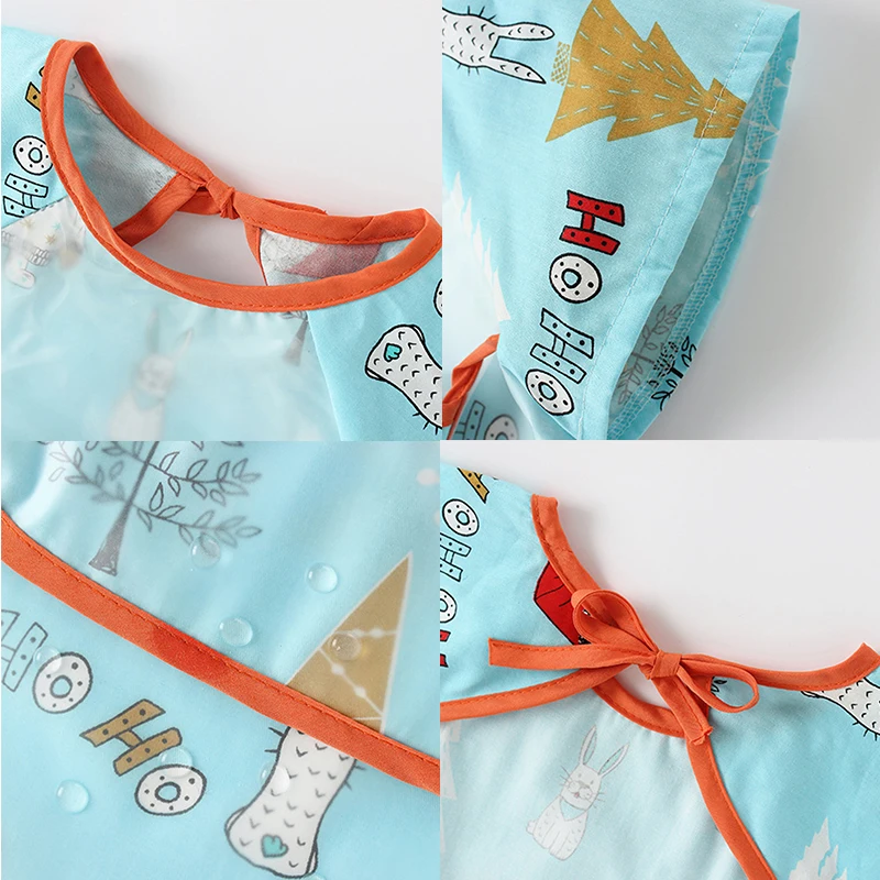 0-6Year Kids Apron Baby Feeding Cover Newborn Bibs Cartoon Print Children Feeding Clothes Toddler Saliva Towel Burp Cloths