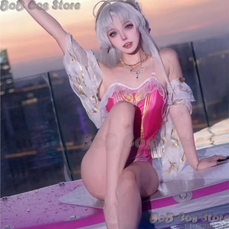 Wuthering Waves Carlotta Swimsuit Cosplay Summer Sexy Bikini Set Anime Game Roleplay Halloween Adjustable PlusSize Beach Costume