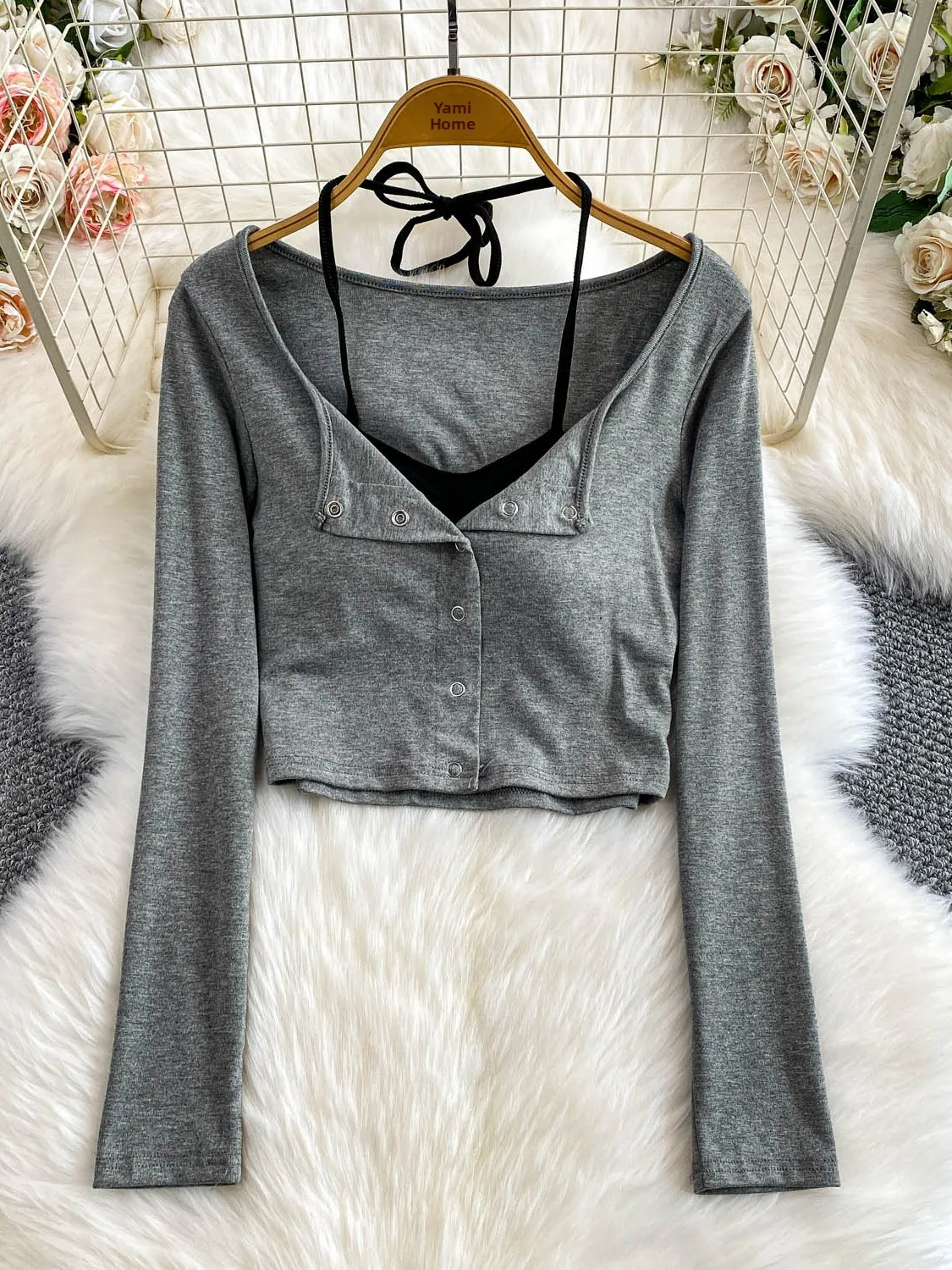 

Сексуальная круглая футболка Pure Desire Ne Hanging Ne Женская облегающая футболка с подкладкой на грудь Autumn Faion Top Женская премьера...