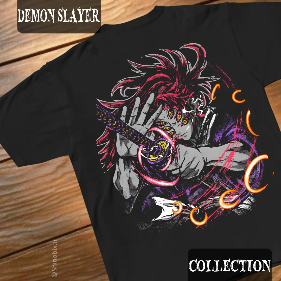 قمة الموضة اليابانية الساخنة الدم الساخن أنيمي تيز Kokushibo الجرافيك المتضخم Harajuku عالية الجودة تي شيرت الإناث الذكور الملابس