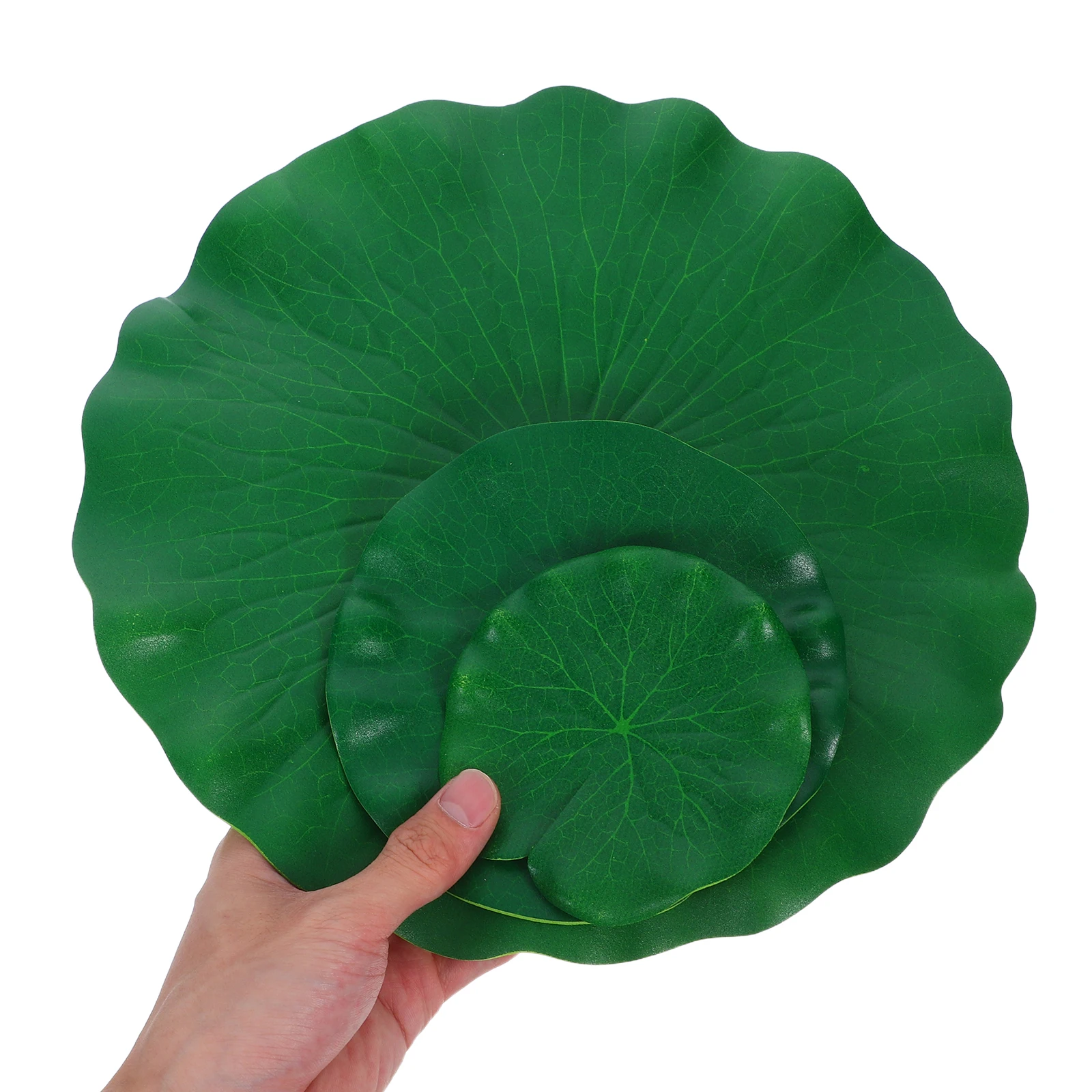 

10pcs Simulation Lotus Leaves 3 Sizes Floating Fake Water Lily Pads For Pond Aquarium Stage Decor Home Accessories Artificial