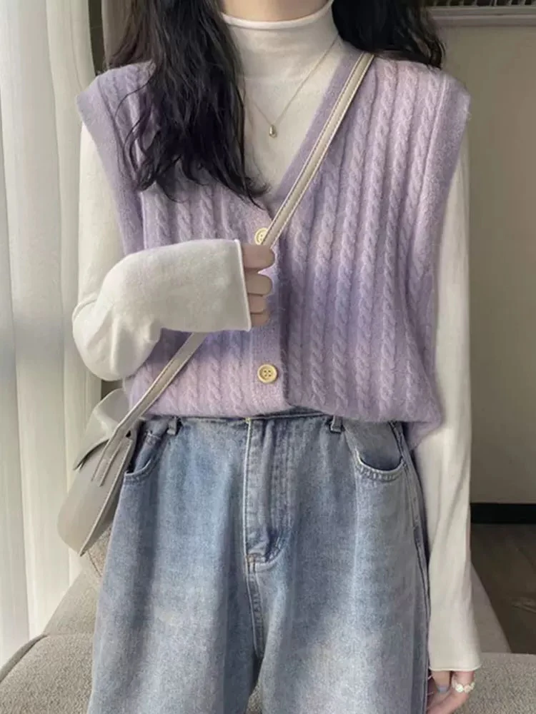

Women's Knitted Short Sleeve Cardigan Sweater Loose Fit Vintage Style Autumn Winter Thickened Warm Spiral Design Top