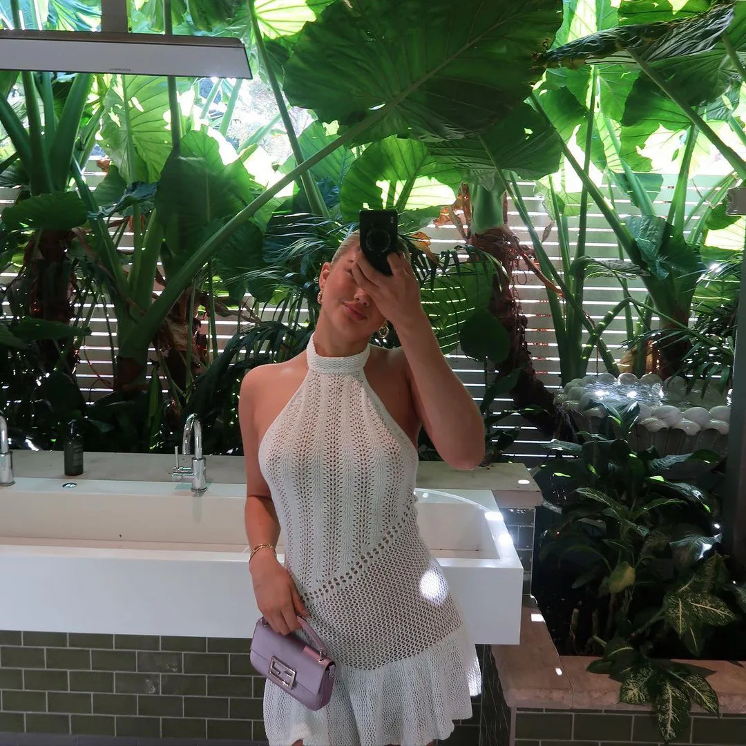 Summer New Solid Color Sleeveless Halter Halter Knit Dress Sexy Dress White Dress Women Maxi Dresses for Women