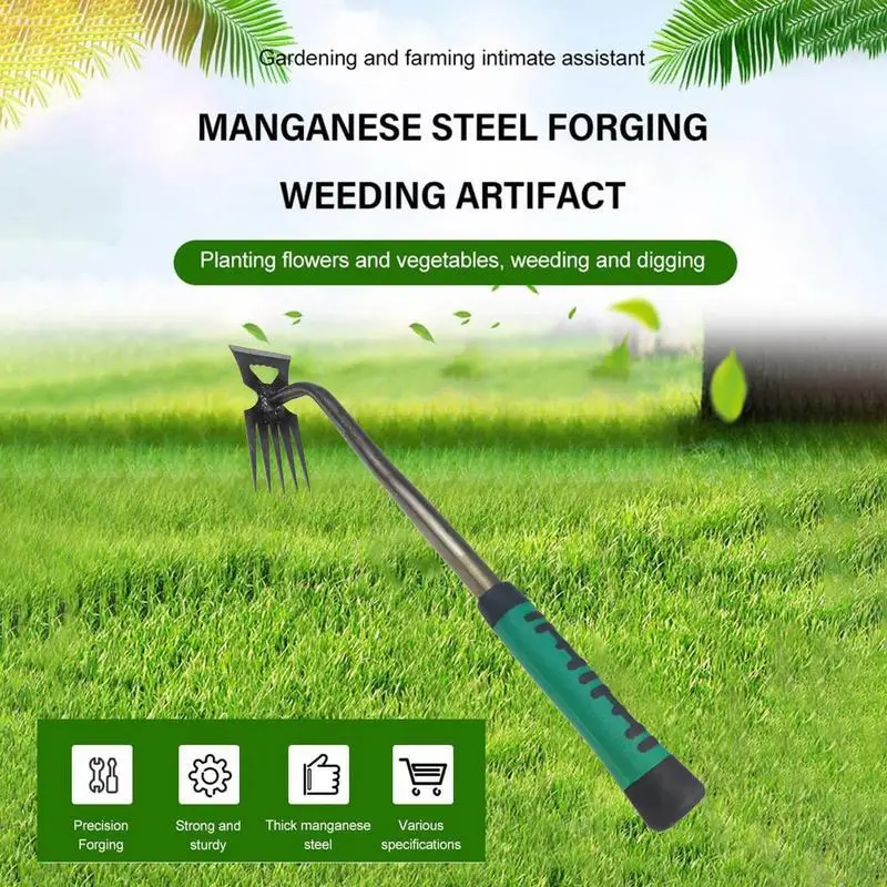 2 In 1 Manual Weeds Remover Tool Grass Rooting Loose Garden Gardening Puller Removal Weeding Tool Hand Shovel Soil