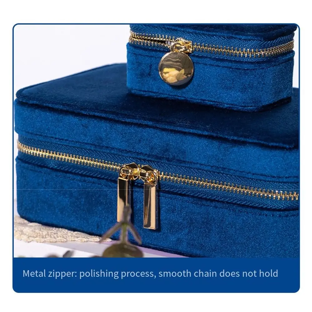 Detachable Velvet Jewelry Organizer Box Small Box Dust-proof Earrings Container Space Saving Thicken Travel Jewelry Case