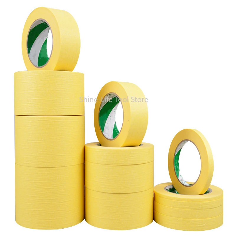 Yellow Masking Tape Width 8~50mm Wall Decoration Car Decoration DIY Art Students Painting Use Masking Tape