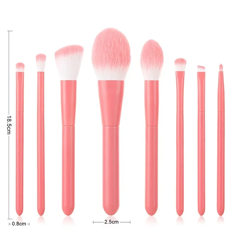 8PCS Tragbare Make-Up Pinsel Set Gesicht Auge Lip Lidschatten Augenbraue Kamm Wimpern Spoolies Foundation Pulver Pinsel Werkzeuge Kosmetik